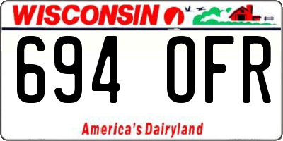 WI license plate 694OFR