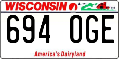 WI license plate 694OGE