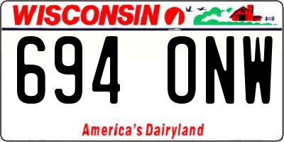 WI license plate 694ONW