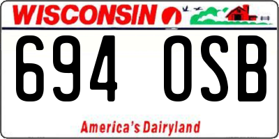 WI license plate 694OSB