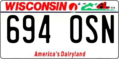 WI license plate 694OSN