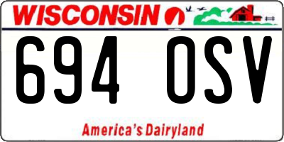 WI license plate 694OSV
