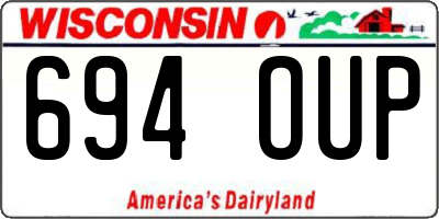 WI license plate 694OUP
