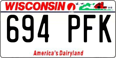 WI license plate 694PFK