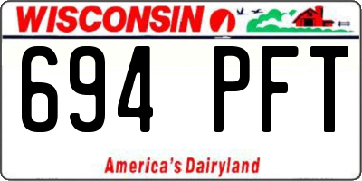 WI license plate 694PFT