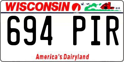 WI license plate 694PIR