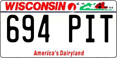 WI license plate 694PIT