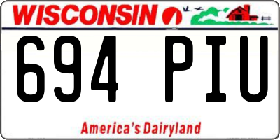WI license plate 694PIU