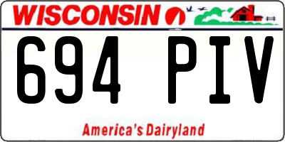 WI license plate 694PIV