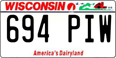 WI license plate 694PIW