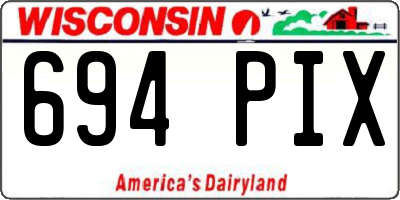 WI license plate 694PIX