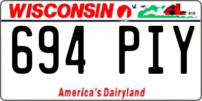 WI license plate 694PIY