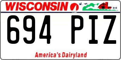 WI license plate 694PIZ