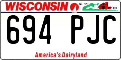 WI license plate 694PJC