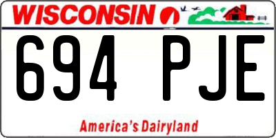 WI license plate 694PJE