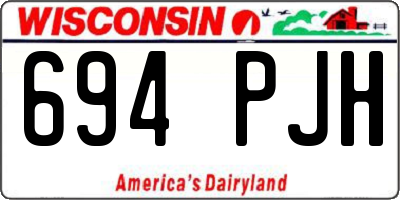 WI license plate 694PJH