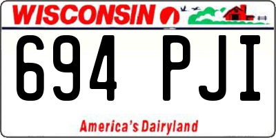 WI license plate 694PJI