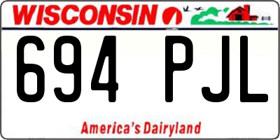 WI license plate 694PJL