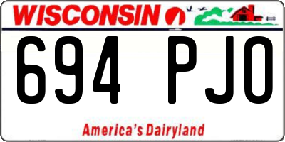 WI license plate 694PJO
