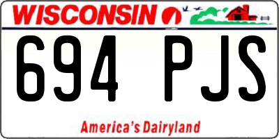 WI license plate 694PJS