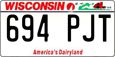 WI license plate 694PJT