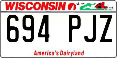 WI license plate 694PJZ