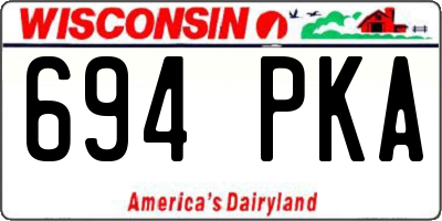 WI license plate 694PKA