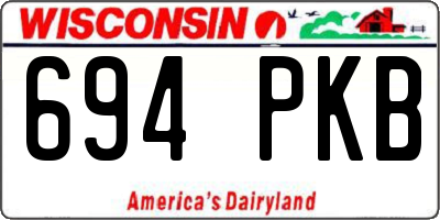 WI license plate 694PKB
