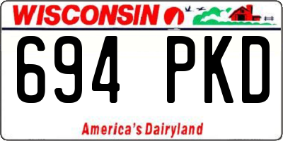 WI license plate 694PKD