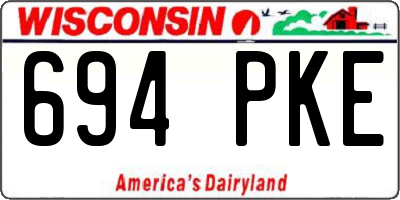 WI license plate 694PKE