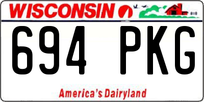 WI license plate 694PKG