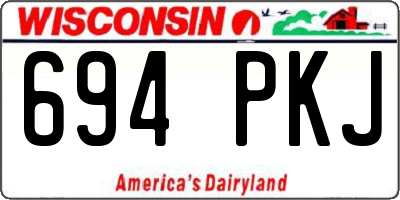 WI license plate 694PKJ