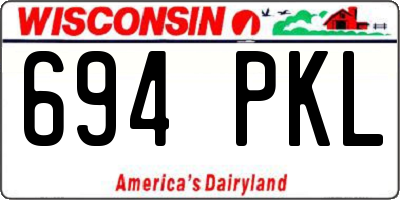 WI license plate 694PKL