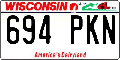 WI license plate 694PKN