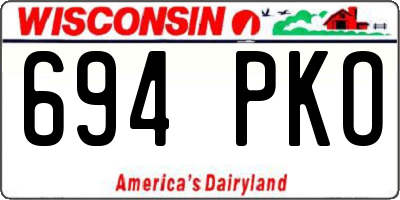 WI license plate 694PKO