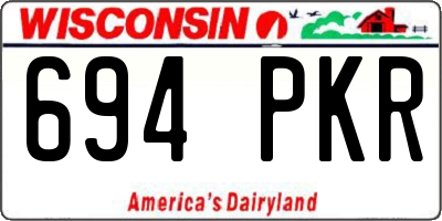WI license plate 694PKR