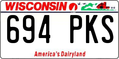 WI license plate 694PKS