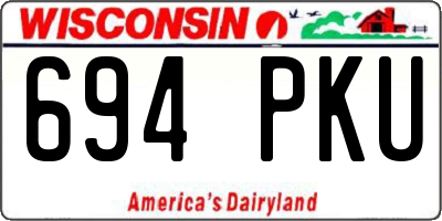 WI license plate 694PKU