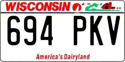 WI license plate 694PKV