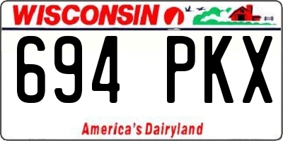 WI license plate 694PKX