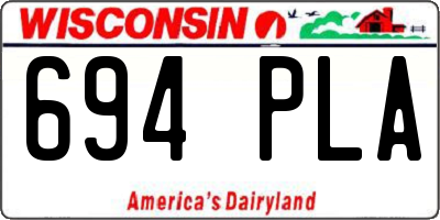 WI license plate 694PLA