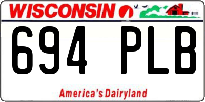 WI license plate 694PLB