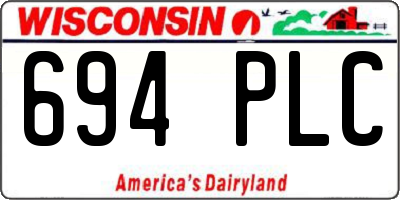WI license plate 694PLC
