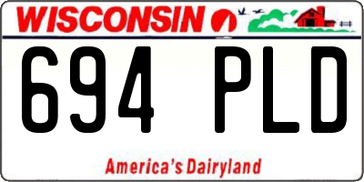 WI license plate 694PLD