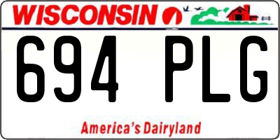 WI license plate 694PLG