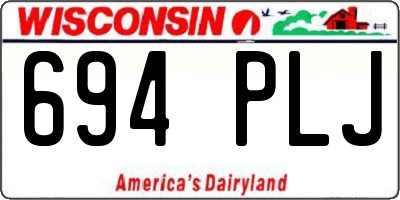WI license plate 694PLJ