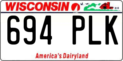 WI license plate 694PLK