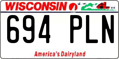 WI license plate 694PLN
