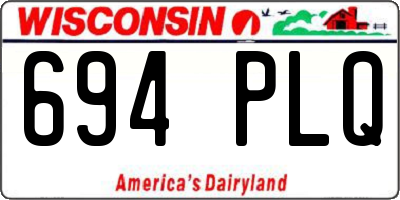 WI license plate 694PLQ