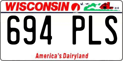 WI license plate 694PLS
